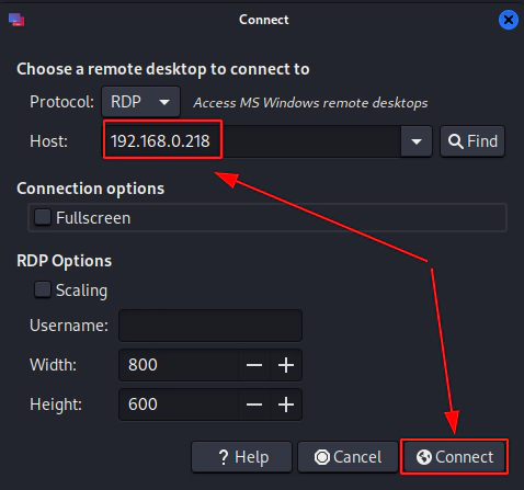 Inserindo dados no Vinagre RDP