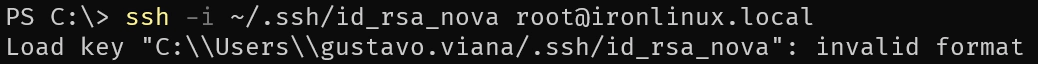 SSH Load Key Invalid Format